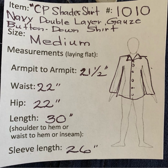 “CP Shades” Navy Double-layer Gauze Shirt size M - Picture 13 of 13